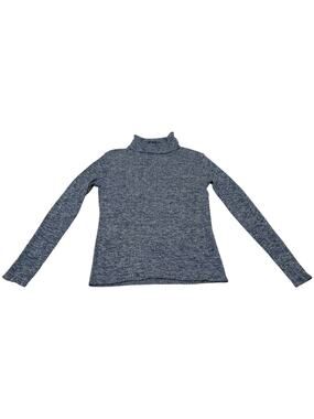 SIYU Turtleneck Sweater Long Sleeve Merino Wool Ribbed Knit Blue SP 40 / US 6